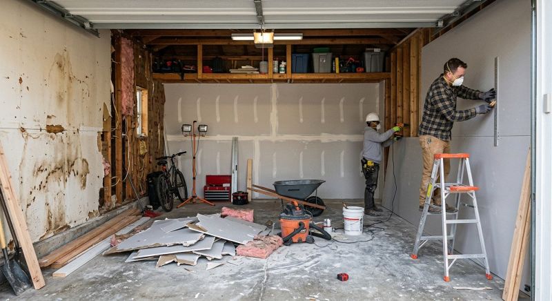 Garage Drywall Replacement in Kansas City, MO